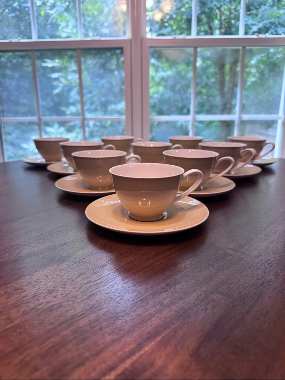 Vintage Kokura Ware Ironstone tea cup/saucer(Buffton) 10 place settings-0112